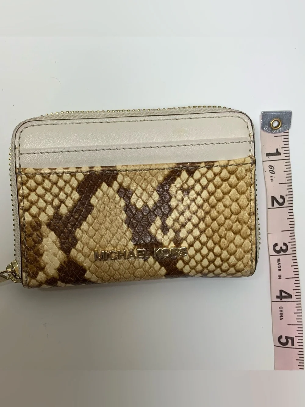 Michael Kors Jet Set Travel Python-Embossed Leather Zip Wallet